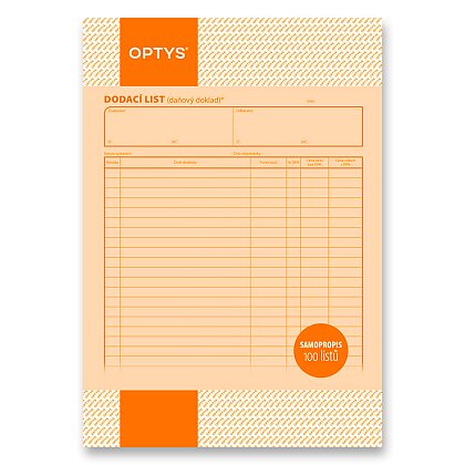 Product image Optys - bill of delivery A4
