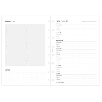 Obrázek produktu A5 Plánování jídla - náplň A5 zápisníků Filofax Notebook
