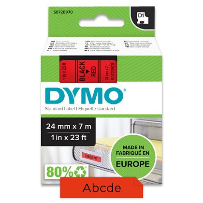 Obrázek produktu Dymo D1 S0720970 - originální polyesterová páska - 24 mm × 7 m, černo-červená