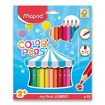 Obrázek produktu Pastelky Maped Color&#039;Peps Jumbo - 18 barev, trojhranné