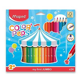 Obrázek produktu Pastelky Maped Color&#039;Peps Jumbo - 24 barev, trojhranné