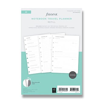 Obrázek produktu Plánování cestování - náplň A5 zápisníků Filofax Notebook