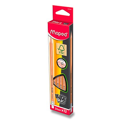 Obrázek produktu Maped Black Peps - tužka s pryží - 2H, 12 ks