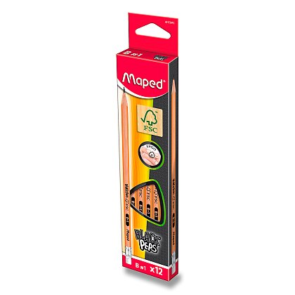Obrázek produktu Maped Black Peps - tužka s pryží - B, 12 ks