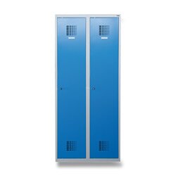 Levně Sum 320 W - dvoudvéřová šatní skříňka - šedá / modrá