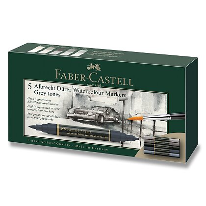 Obrázek produktu Faber-Castell Albrecht Dürer - akvarelové popisovače - 5 barev, Grey