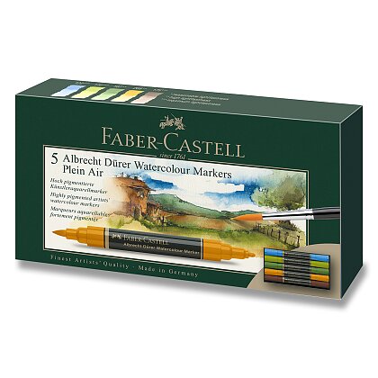 Product image Faber-Castell Albrecht Dürer - akvarelové popisovače - Plein Air, 5 barev