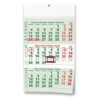 Nástěnný kalendář Standard tříměsíční 2024