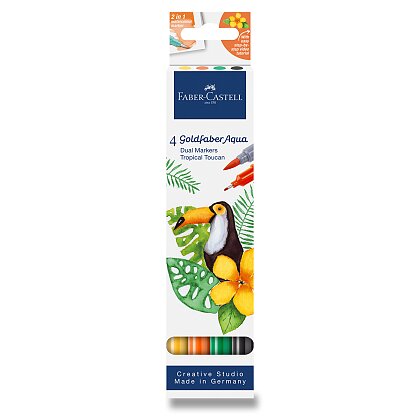 Obrázok produktu Faber-Castell Goldfaber Aqua Dual Marker Tropical Tucan - popisovač - 4 ks