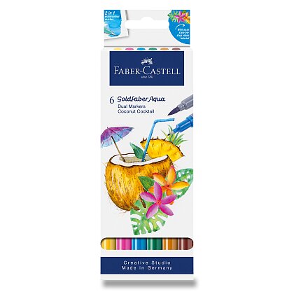 Product image Faber-Castell Goldfaber Aqua Dual Marker Coconut Cocktail - popisovač - 6 ks