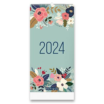 Obrázek produktu Rodinný plánovací kalendář Květy 2024 - nástěnný