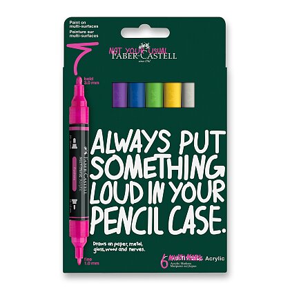 Obrázok produktu Faber-Castell Multimark Vibrant - akrylový popisovač - sada 6 farieb