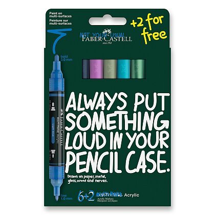 Obrázok produktu Faber-Castell Multimark Frost - akrylový popisovač - sada 6+2 farieb