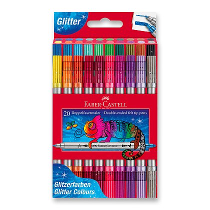 Obrázek produktu Faber-Castell Glitter - oboustranné dětské fixy - 20 ks
