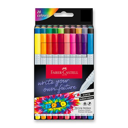 Obrázok produktu Faber-Castell Grip Boldpen - fixky - 20 farieb