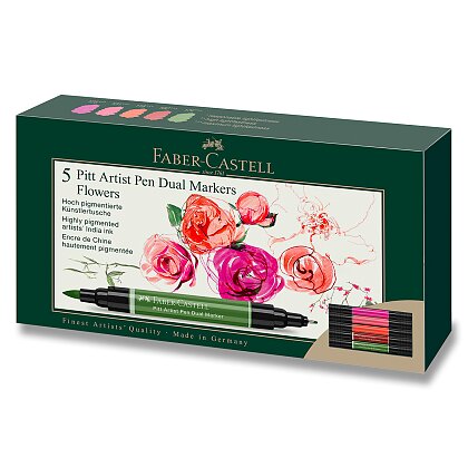 Obrázok produktu Faber-Castell Pitt Artist Pen Dual Marker Flowers - popisovač - sada 5 ks