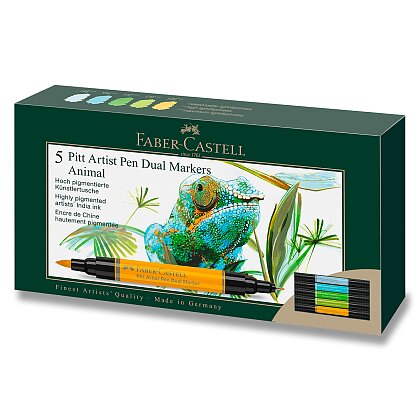 Obrázok produktu Faber-Castell Pitt Artist Pen Dual Marker Animal - popisovač - sada 5 ks