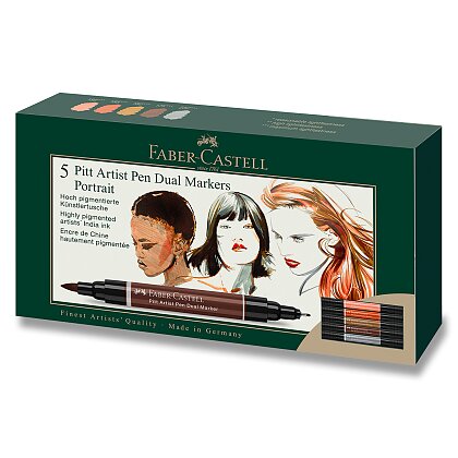 Obrázek produktu Faber-Castell Pitt Artist Pen Dual Marker Portrait - popisovač - sada 5 ks