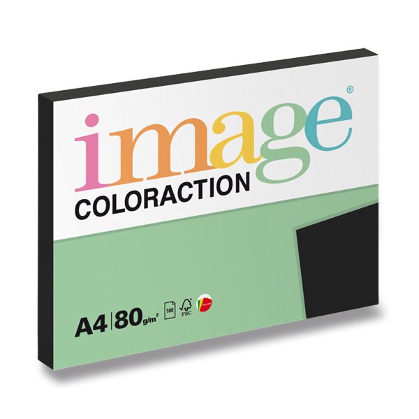Barevný papír Image Coloraction 80 g, 100 listů, výběr barev černý