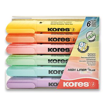 Obrázek produktu Zvýrazňovač Kores High Liner Pastel - sada 6 barev