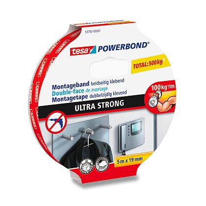 Obrázok produktu Tesa Powerbond Ultra Strong - lepiaca páska - 19 mm x 5 m