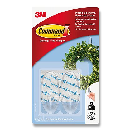 Obrázok produktu 3M Command 1709 - prilepovací háčik - číry, 900g