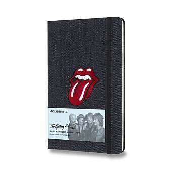 Obrázek produktu Zápisník Moleskine Rolling Stones - tvrdé desky - L, linkovaný, denim