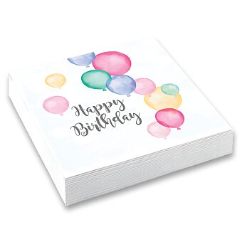 Obrázek produktu Papírové ubrousky Happy Birthday - 33 x 33 cm, 20 ks