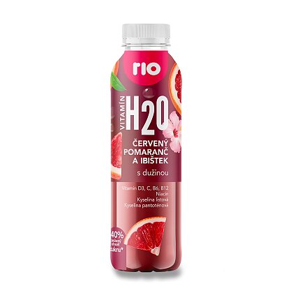 Obrázek produktu Rio H2O - pramenita voda s ovocnou dužinou - červený pomeranč a ibišek, 400 ml
