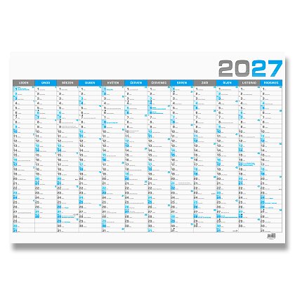 Product image Nástěnný roční kalendář 2027 - 964 x 670 mm, modrý