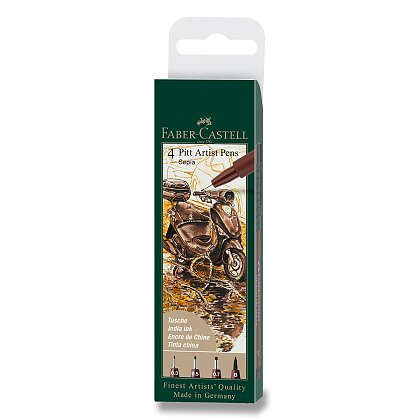 Product image Faber-Castell Pitt Artist Pen - popisovač - sada 4 ks, S, F, M, B, sepia