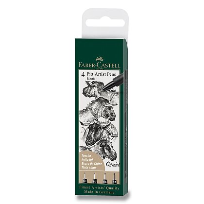 Product image Faber-Castell Pitt Artist Pen - popisovač - sada 4 ks, XS, S, F, M, černé