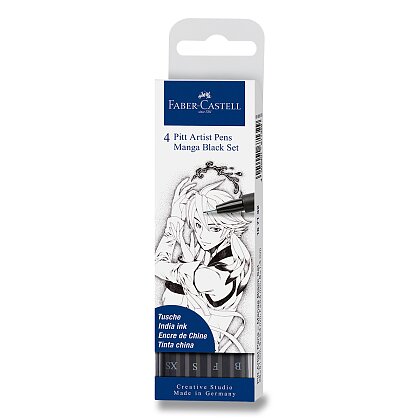 Product image Faber-Castell Pitt Artist Pen Manga - popisovač - 4 kusy, černé
