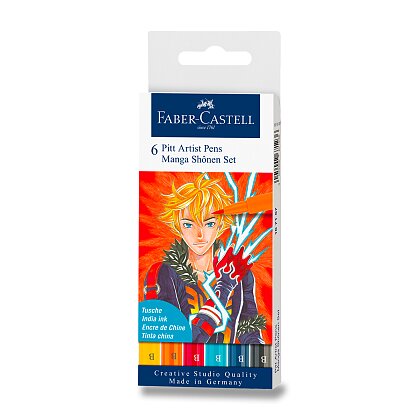 Obrázok produktu Faber-Castell Pitt Artist Pen Manga - popisovač - 6 kusov, Shonen