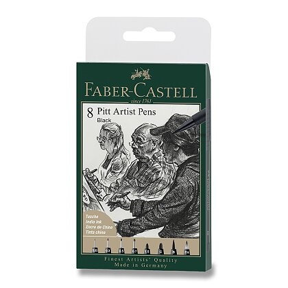 Product image Faber-Castell Pitt Artist Pen - popisovač - sada 8 ks, různé hroty, černý