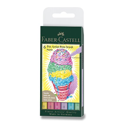 Product image Faber-Castell Pitt Artist Pen Brush - popisovač - 6 ks, pastelové barvy