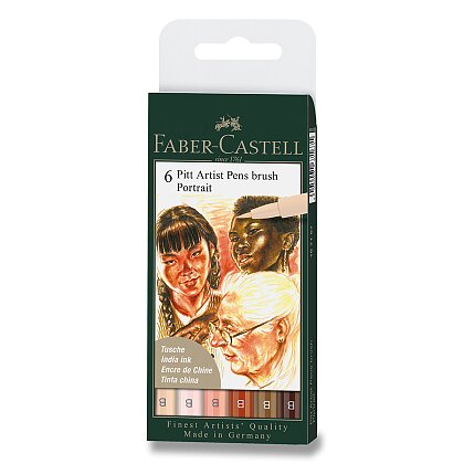 Obrázok produktu Faber-Castell Pitt Artist Pen Brush Portrait - popisovač - 6 ks