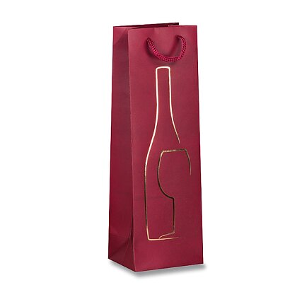 Obrázek produktu Sadoch Stampa a Caldo - papírová taška - na lahev, červená