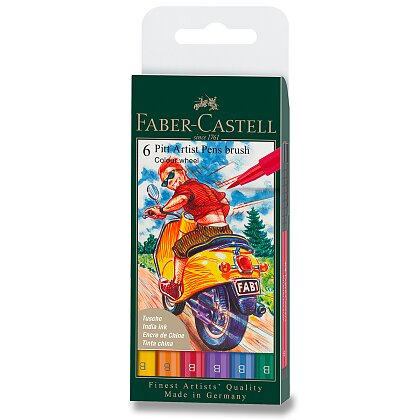 Obrázek produktu Faber-Castell Pitt Artist Pen Brush Colour - popisovač - sada 6 ks, hrot B