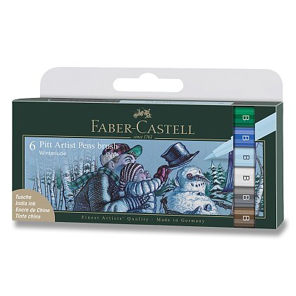 Obrázek produktu Faber-Castell Pitt Artist Pen Brush Winter - popisovač - 6, ks, odstín zima