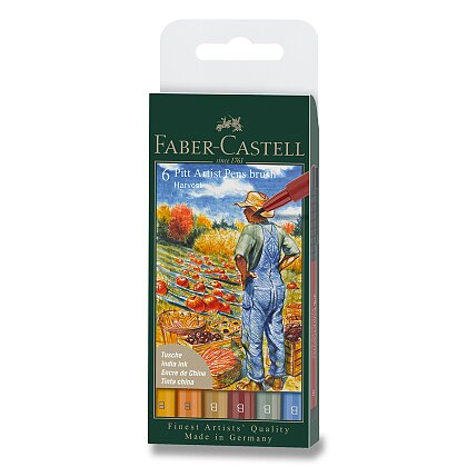 Obrázok produktu Faber-Castell Pitt Artist Pen Brush Fall - popisovač - 6 ks, hrot B, jesenné odtiene