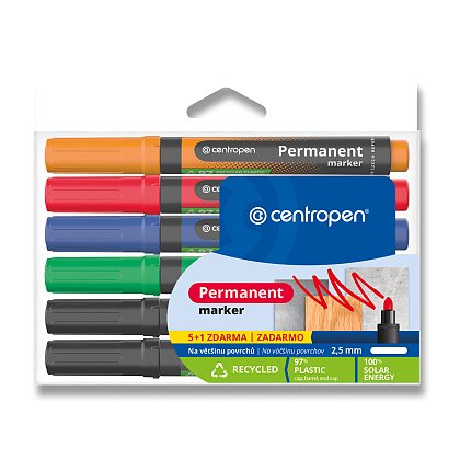 Product image Centropen 8566 - permanent marker - set of 5+1 pcs