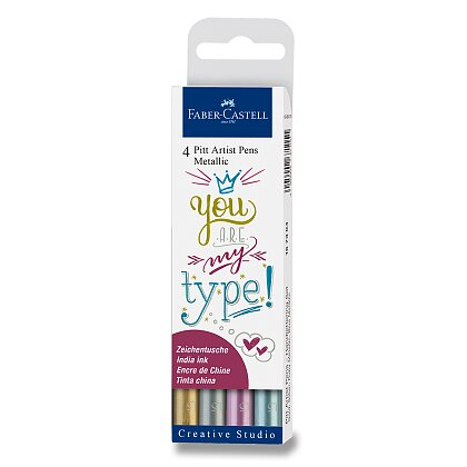 Obrázek produktu Faber-Castell Pitt Artist Pen - popisovač - 4 barvy, metalické