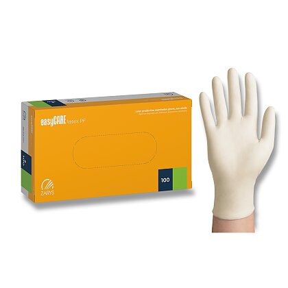 Obrázek produktu easyCARE latex PF - jednorázové latexové rukavice - velikost XL, 100 ks