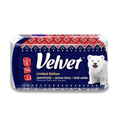 Obrázok produktu Velvet Zimná edícia - toaletný papier - 3vrstvový, 150 útržkov, 8 ks