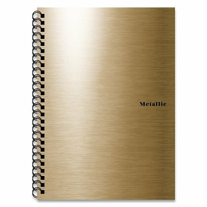 Obrázok produktu PP Karton Metallic - krúžkový blok - A5, 60 listov, linajkový, zlatý