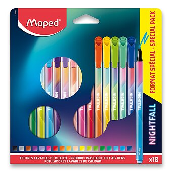 Obrázek produktu Dětské fixy Maped Color&#039;Peps Deco Nightfall - 18 barev