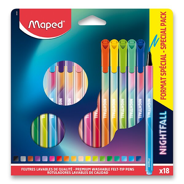 Dětské fixy Maped Color'Peps Deco Nightfall 18 barev