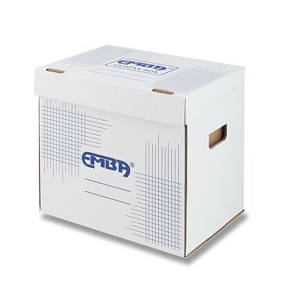 Obrázok produktu Emba - úložný box - 345 x 240 x 300 mm, biela s potlačou