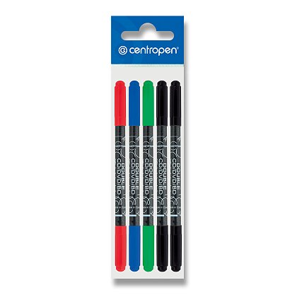 Obrázok produktu Centropen Double 3616 - popisovač na CD / DVD / BD - sada 4 +1 farieb
